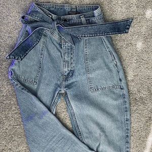 Abercrombie Tie Waist Paper bag Mom Jeans